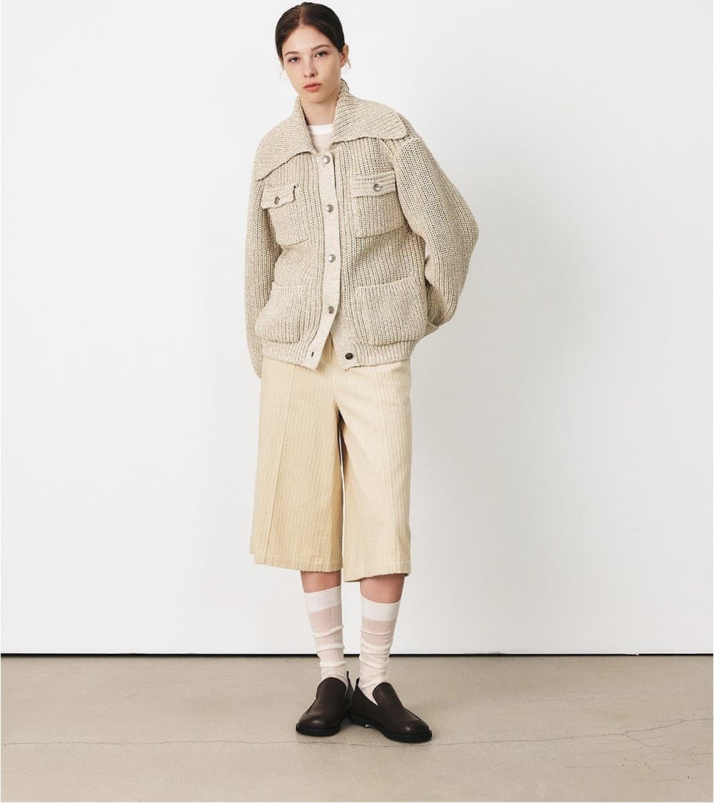 TFF COTTON COLLAR KNIT JACKET_MUILT BEIGE — vue 7