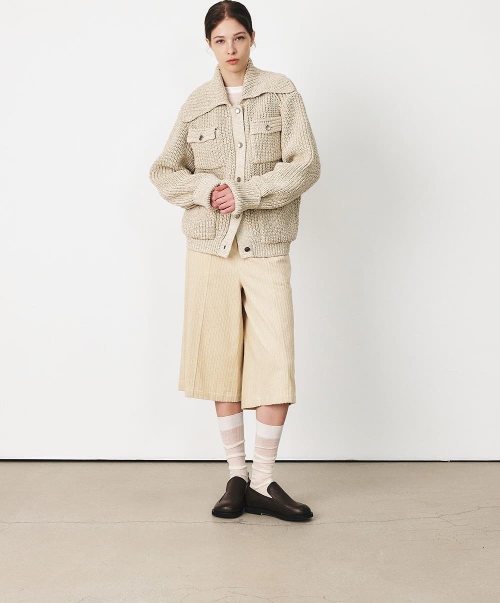 TFF COTTON COLLAR KNIT JACKET_MUILT BEIGE — vue 8
