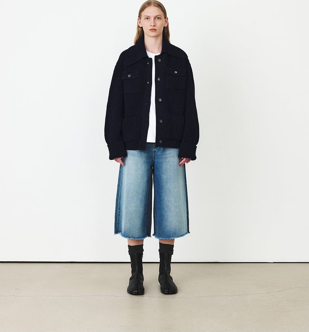 TFF COTTON COLLAR KNIT JACKET_MUILT NAVY — vue 5
