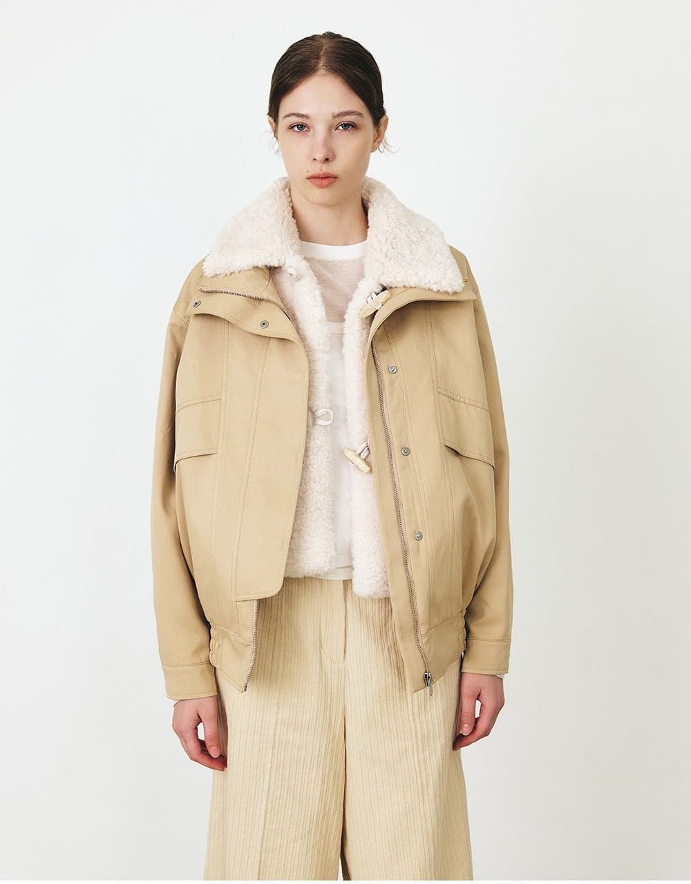 TFF DIVIDED FUR LAYER BOMBER_Y-BEIGE — vue 5