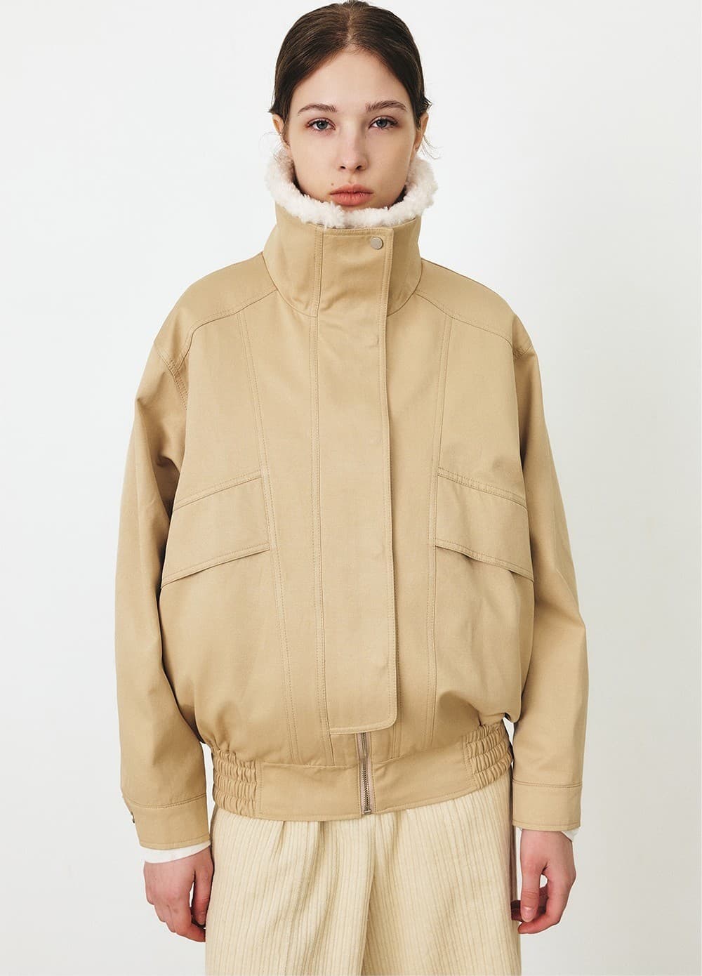 TFF DIVIDED FUR LAYER BOMBER_Y-BEIGE — vue 10