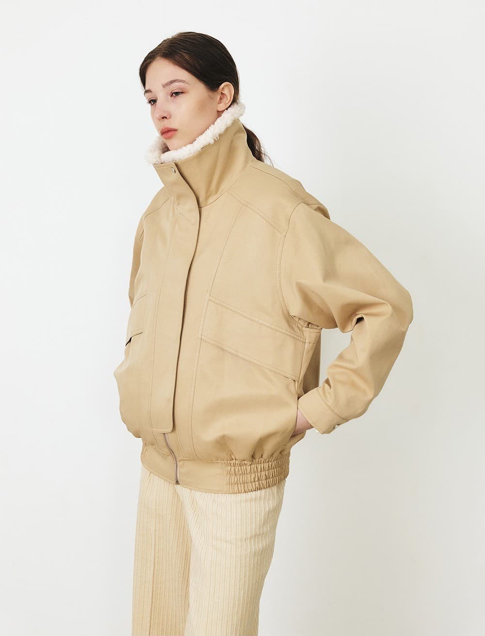 TFF DIVIDED FUR LAYER BOMBER_Y-BEIGE — vue 11