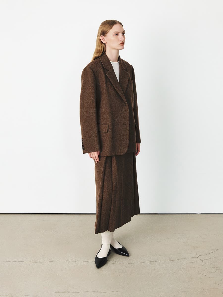 TFF HERRINGBONE WOOL BLAZER_BROWN — vue 2