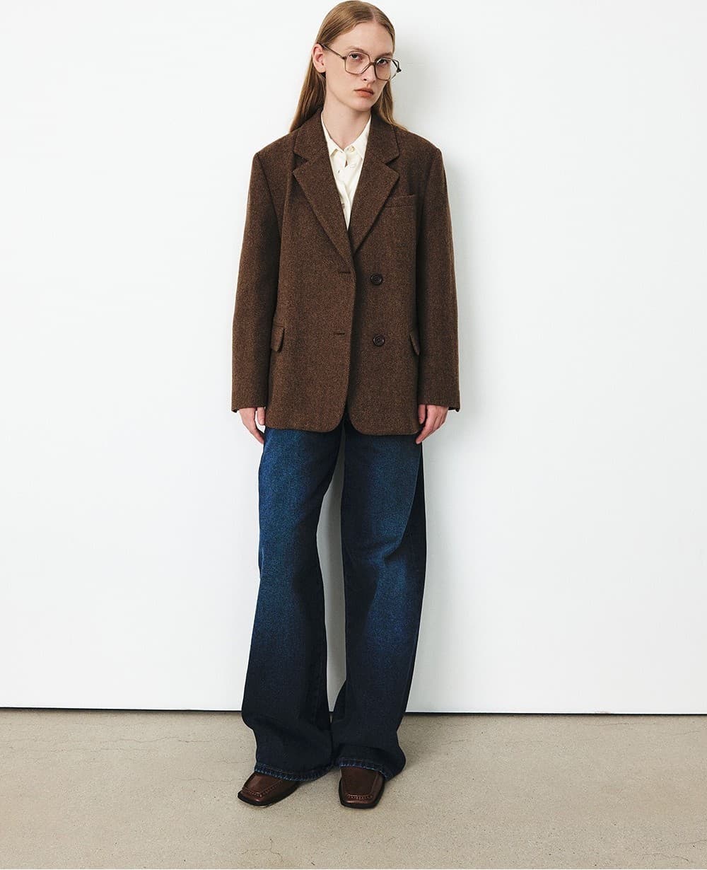 TFF HERRINGBONE WOOL BLAZER_BROWN — vue 11