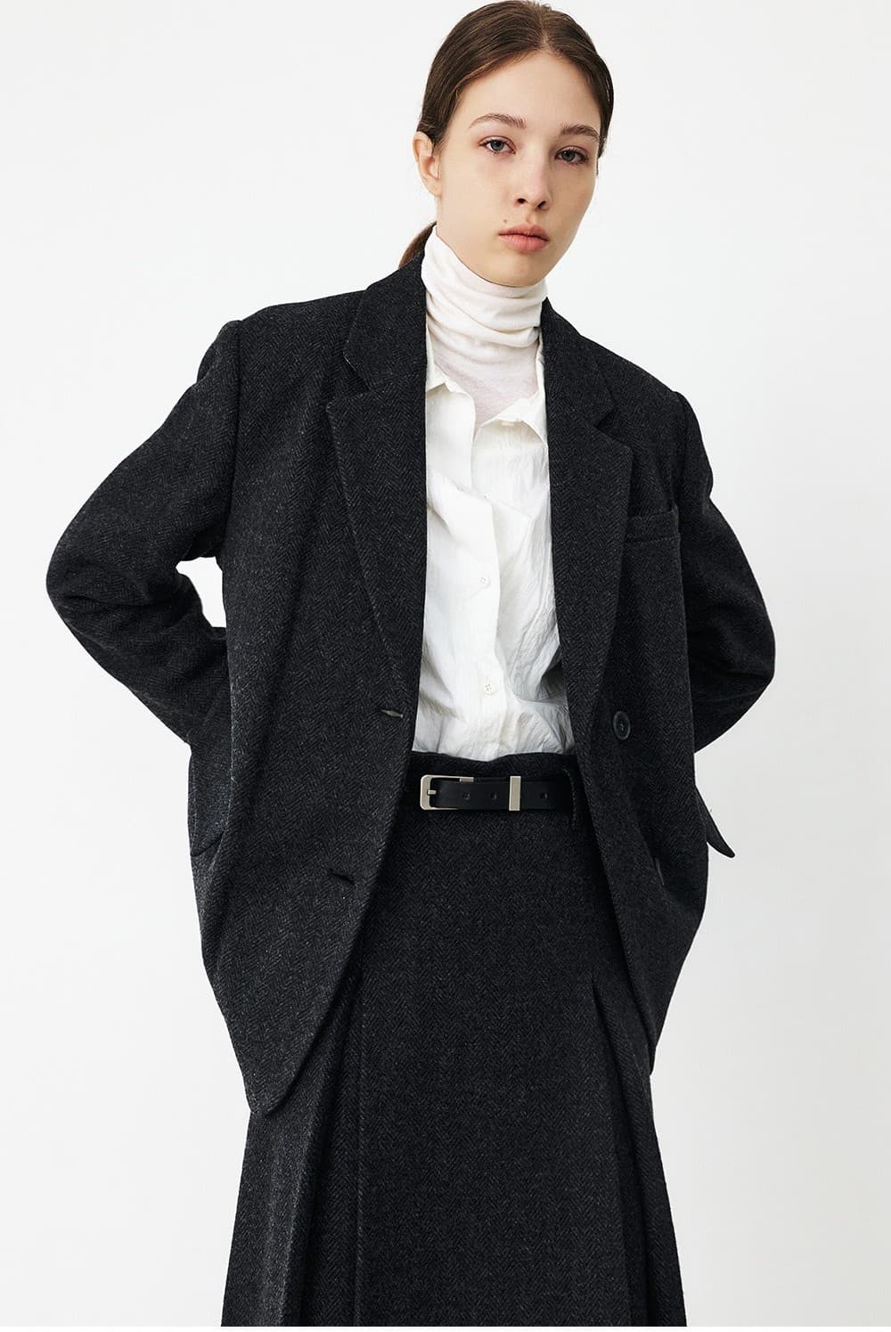 TFF HERRINGBONE WOOL BLAZER_CHARCOAL — vue 7