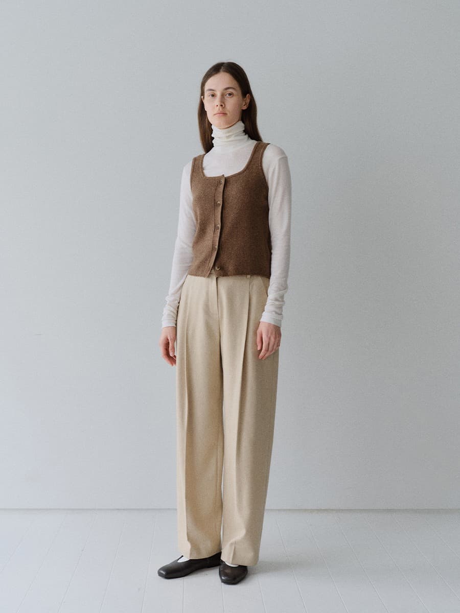 TFW WOOL ONE TUCK COCOON PANTS_OATMEAL — vue 2
