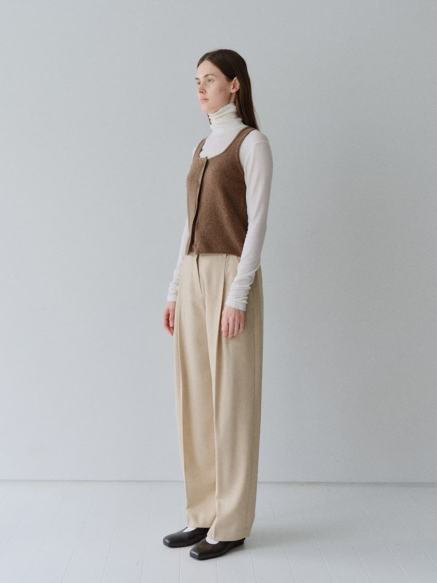 TFW WOOL ONE TUCK COCOON PANTS_OATMEAL — vue 3
