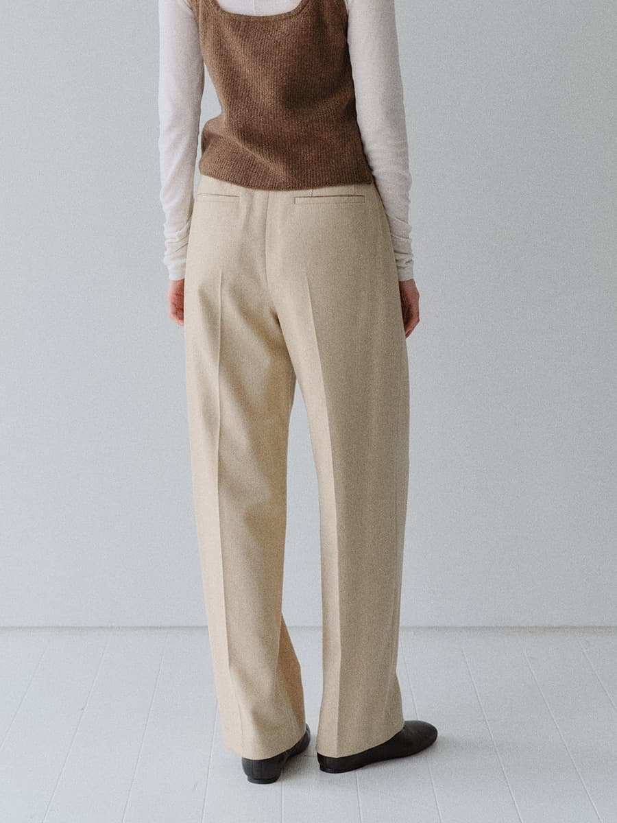 TFW WOOL ONE TUCK COCOON PANTS_OATMEAL — vue 4