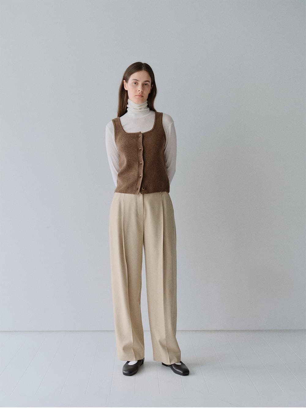 TFW WOOL ONE TUCK COCOON PANTS_OATMEAL — vue 5