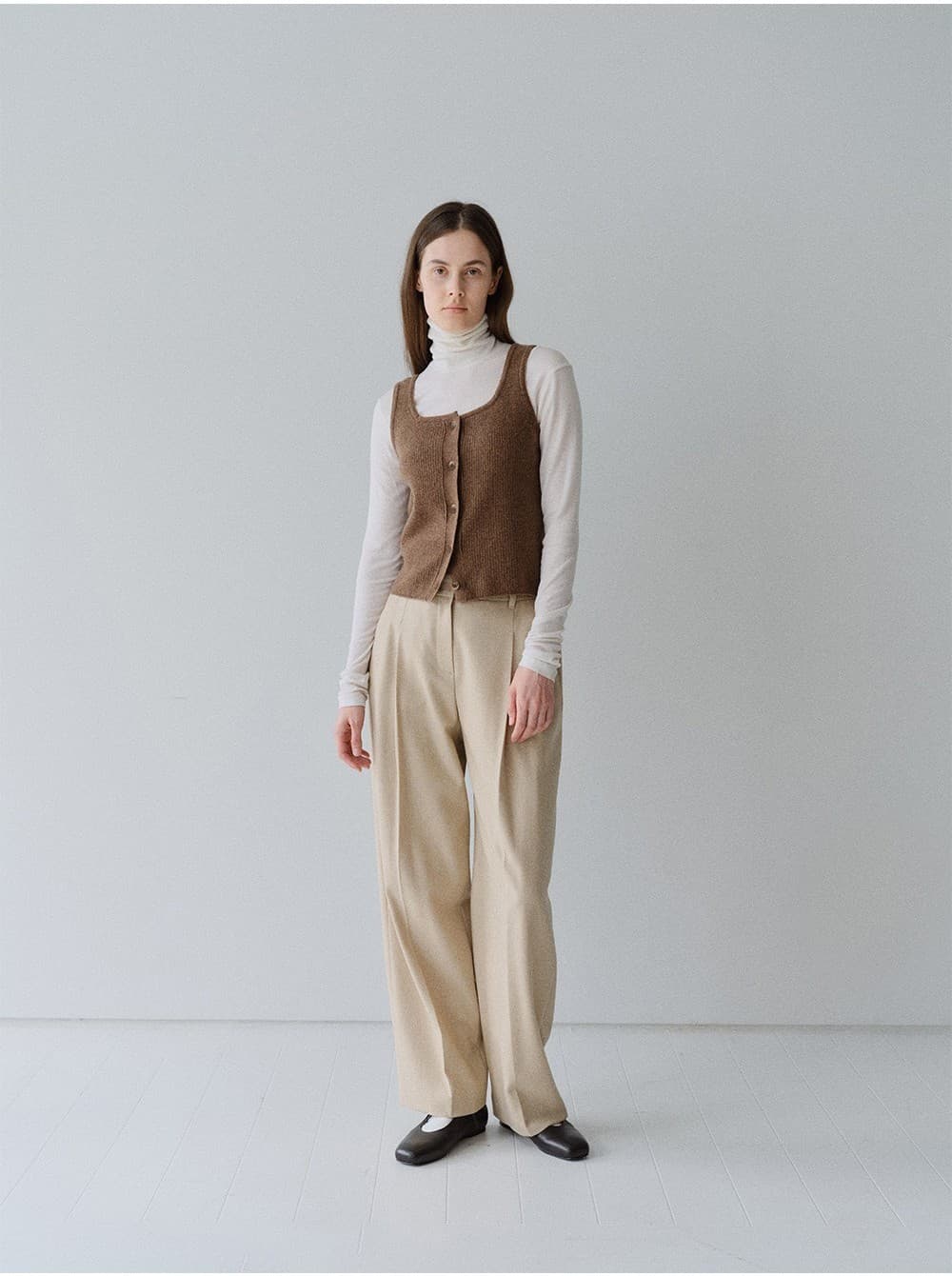 TFW WOOL ONE TUCK COCOON PANTS_OATMEAL — vue 6