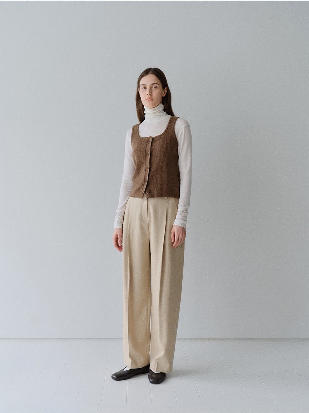 TFW WOOL ONE TUCK COCOON PANTS_OATMEAL — vue 8