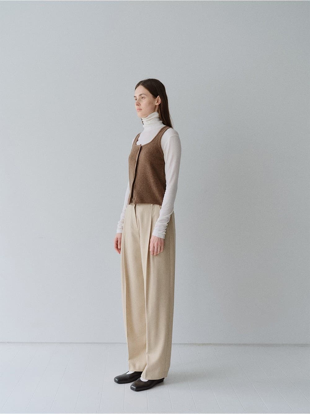 TFW WOOL ONE TUCK COCOON PANTS_OATMEAL — vue 9