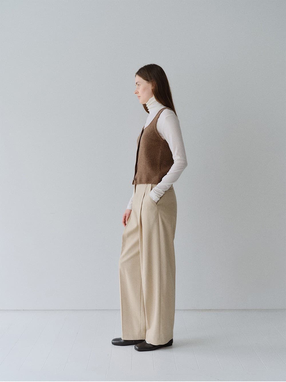 TFW WOOL ONE TUCK COCOON PANTS_OATMEAL — vue 10