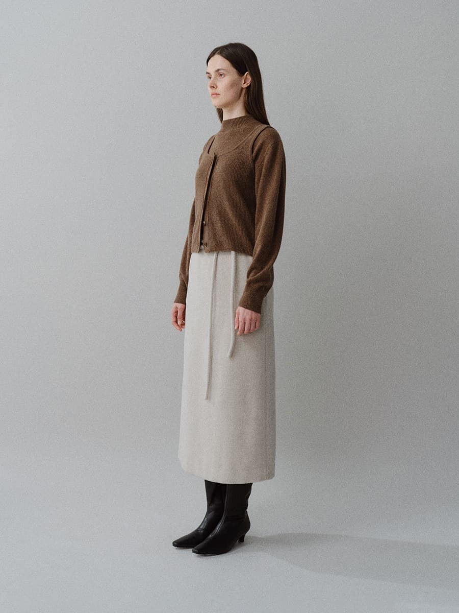 TFW RACCOON WOOL H-LINE SKIRT_L-OATMEAL — vue 2