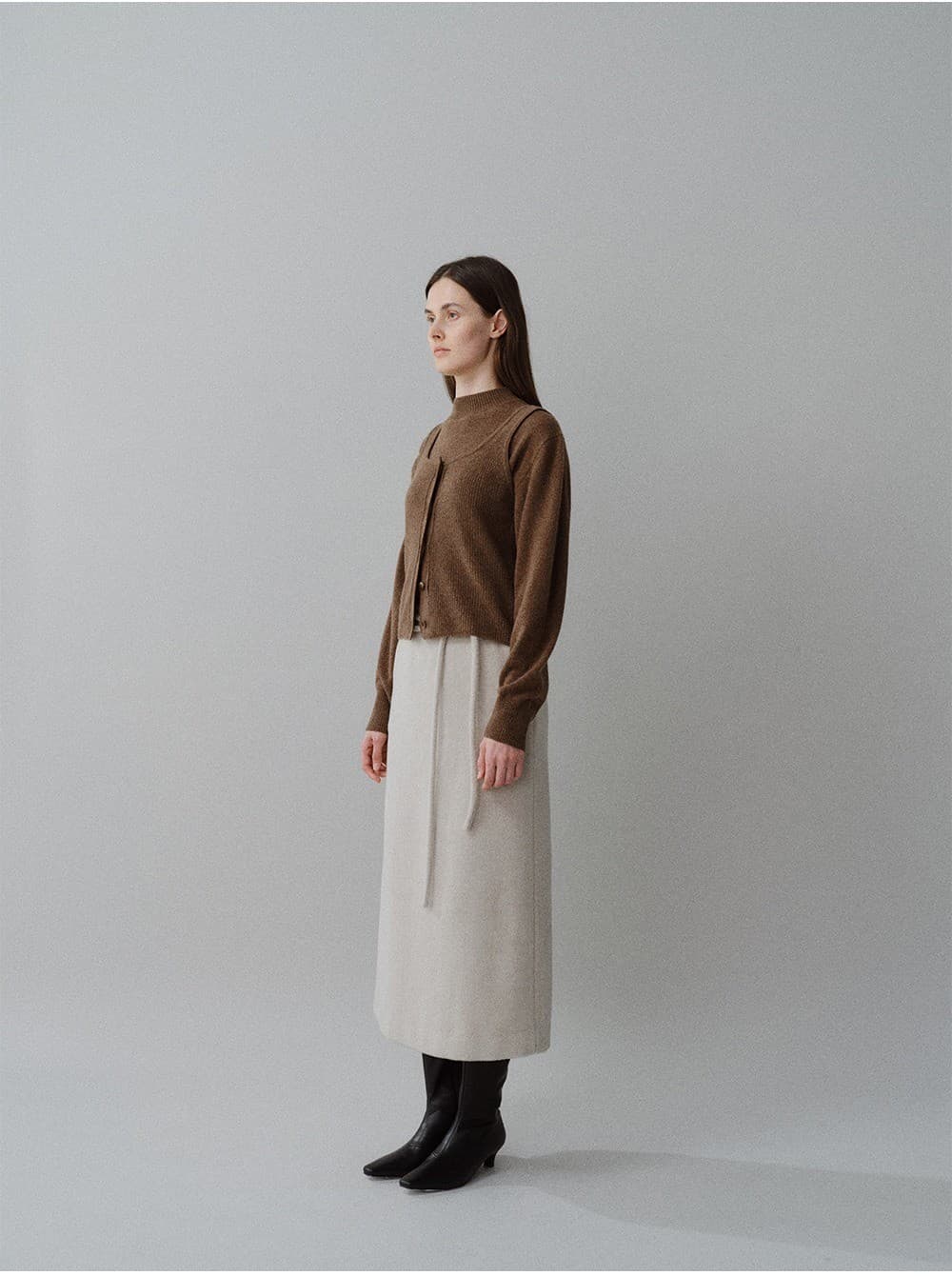 TFW RACCOON WOOL H-LINE SKIRT_L-OATMEAL — vue 7