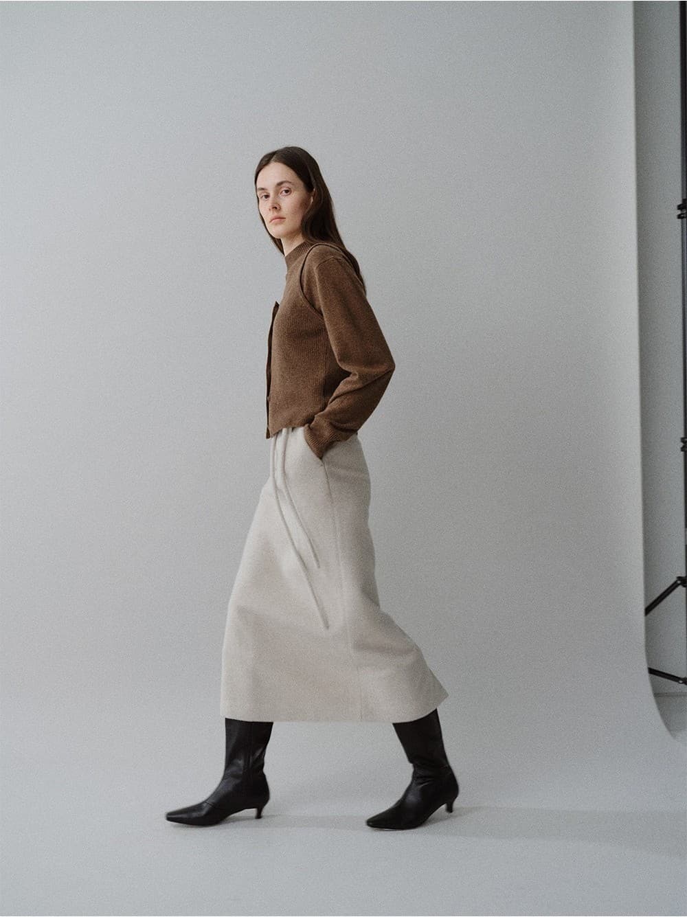 TFW RACCOON WOOL H-LINE SKIRT_L-OATMEAL — vue 8