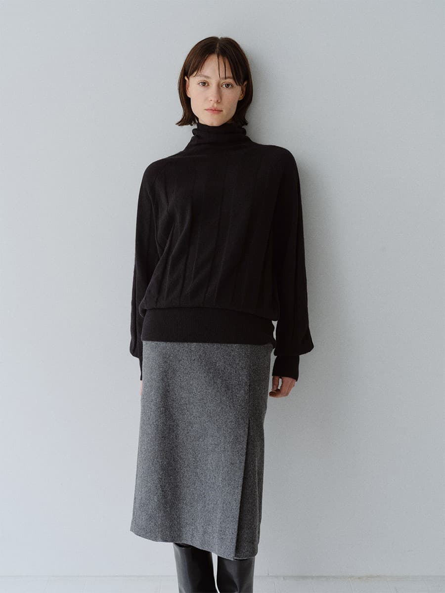 TFW FRONT SLIT SEMI H-LINE SKIRT_CHARCOAL — vue 2