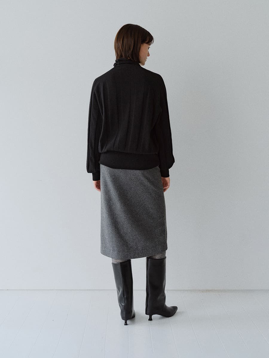 TFW FRONT SLIT SEMI H-LINE SKIRT_CHARCOAL — vue 4