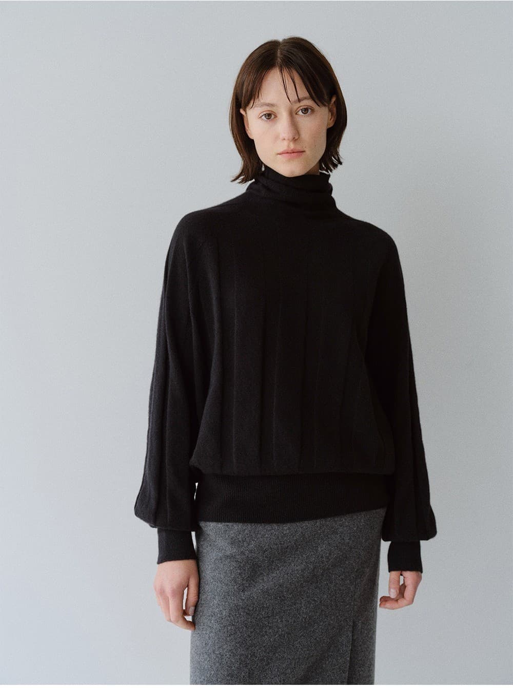 TFW FRONT SLIT SEMI H-LINE SKIRT_CHARCOAL — vue 7