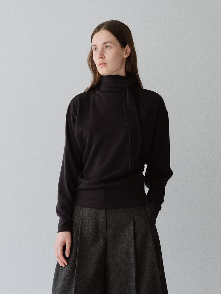 TFW WOOL MUFFLER TOP_BLACK — vue 4