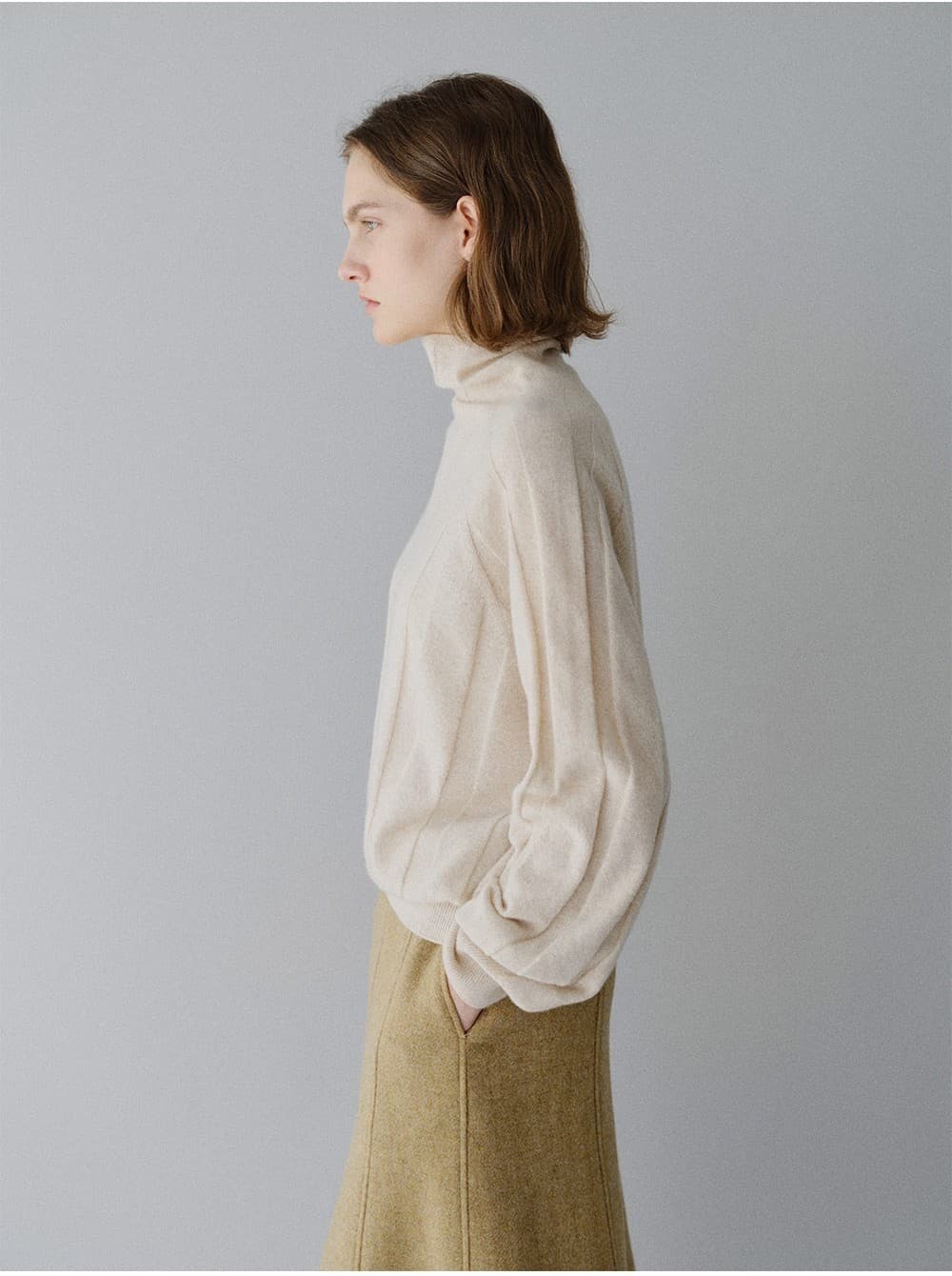 TFW CASHMERE WHOLEGARMENT TURTLENECK KNIT TOP_IVORY — vue 9