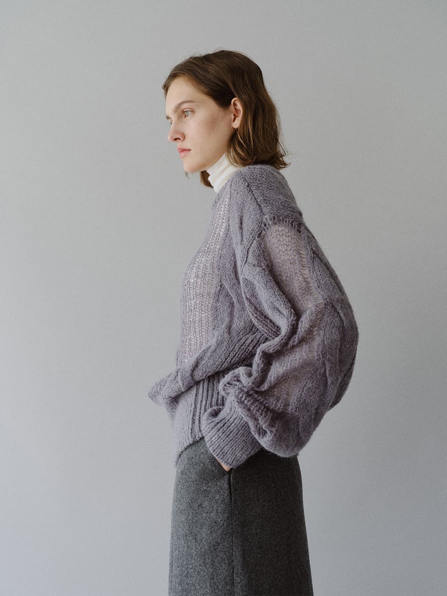 TFW CABLE ROUND NECK KNIT TOP_GREY — vue 3