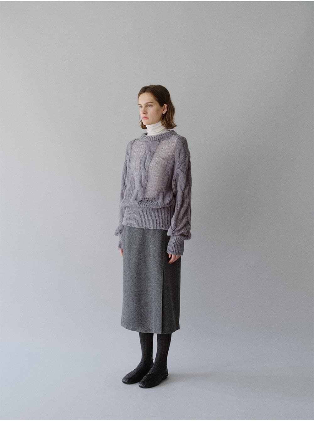 TFW CABLE ROUND NECK KNIT TOP_GREY — vue 8
