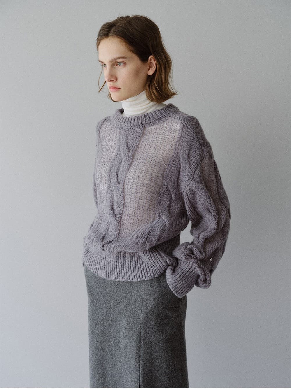 TFW CABLE ROUND NECK KNIT TOP_GREY — vue 10