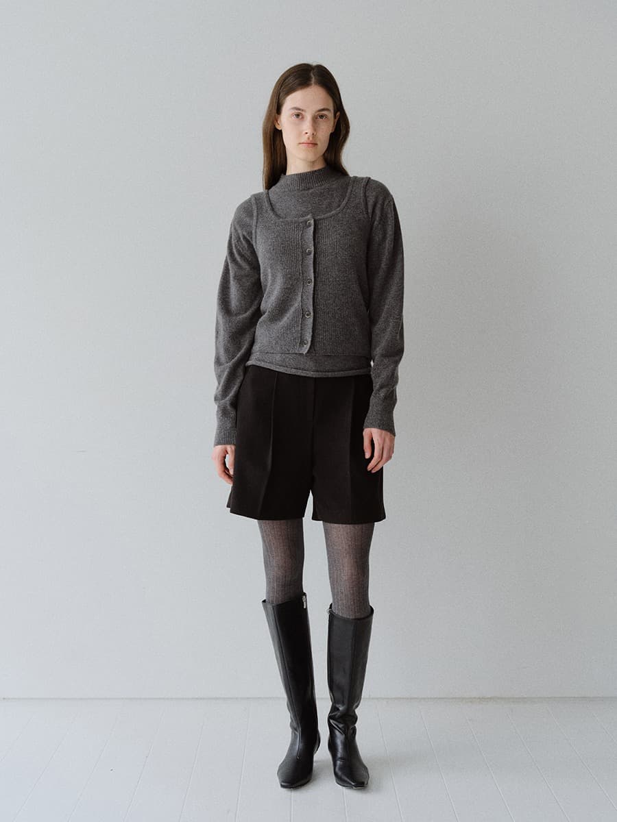 TFW BUSTIER SET-UP KNIT TOP_M-GREY — vue 2