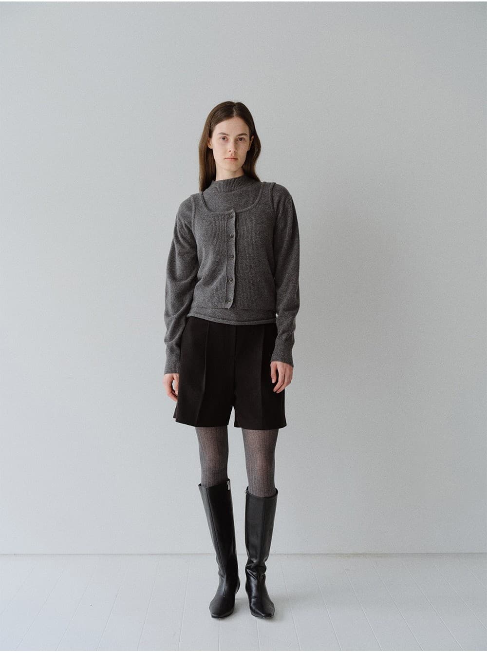 TFW BUSTIER SET-UP KNIT TOP_M-GREY — vue 6