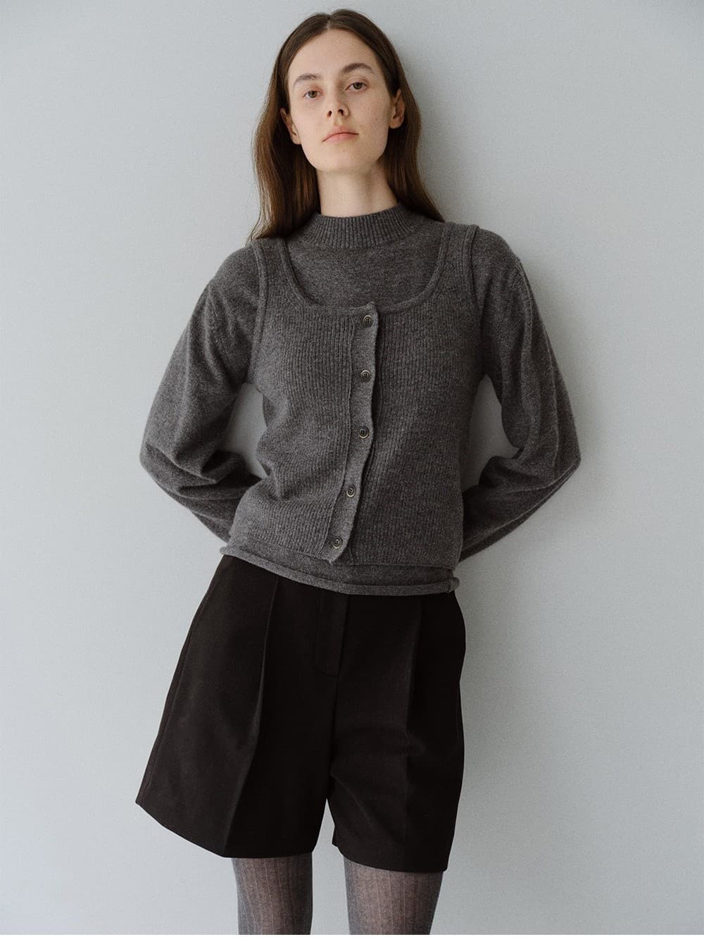 TFW BUSTIER SET-UP KNIT TOP_M-GREY — vue 8