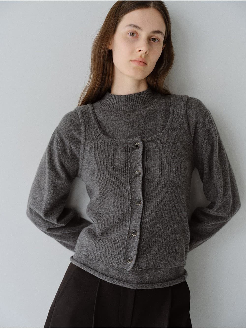 TFW BUSTIER SET-UP KNIT TOP_M-GREY — vue 9