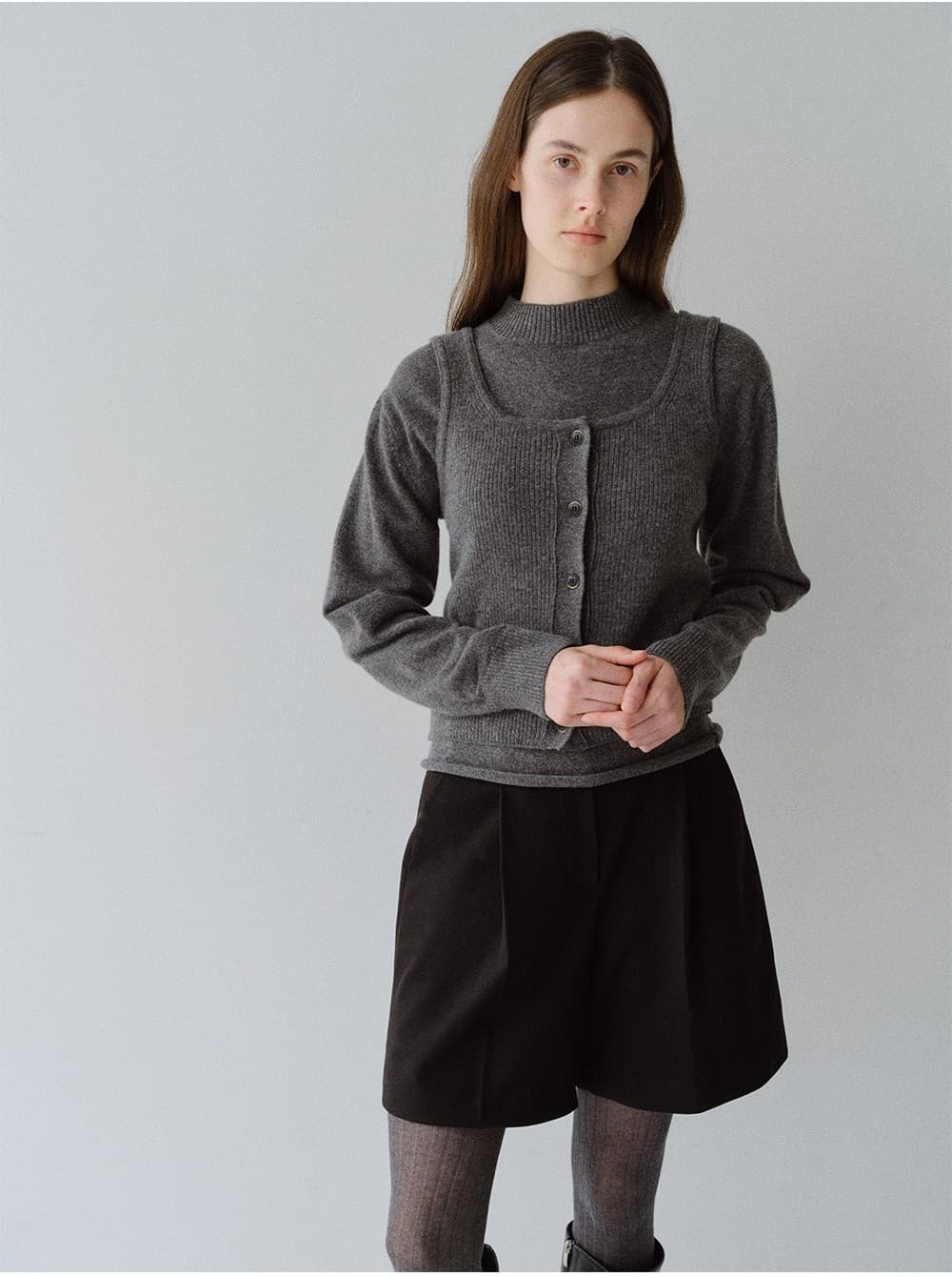 TFW BUSTIER SET-UP KNIT TOP_M-GREY — vue 11