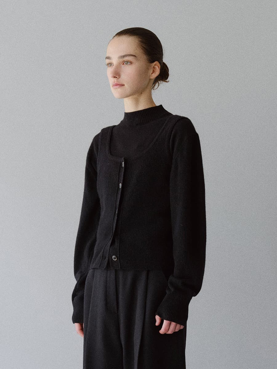 TFW BUSTIER SET-UP KNIT TOP_BLACK — vue 2