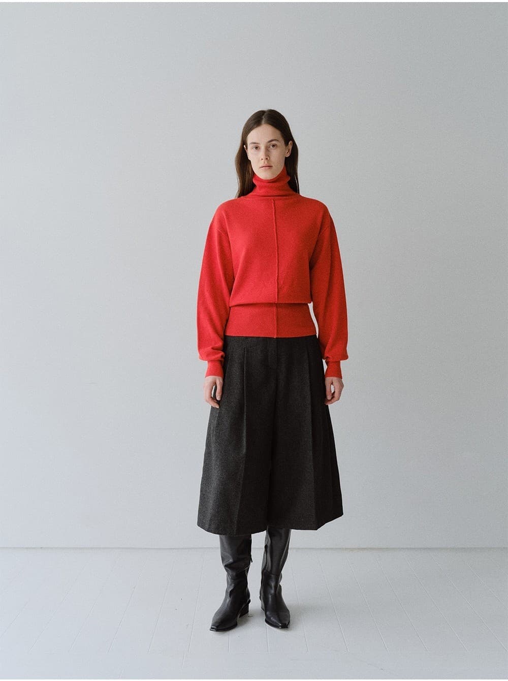 TFW WOOL DOUBLE LAYERD KNIT TOP_RED ORANGE — vue 7