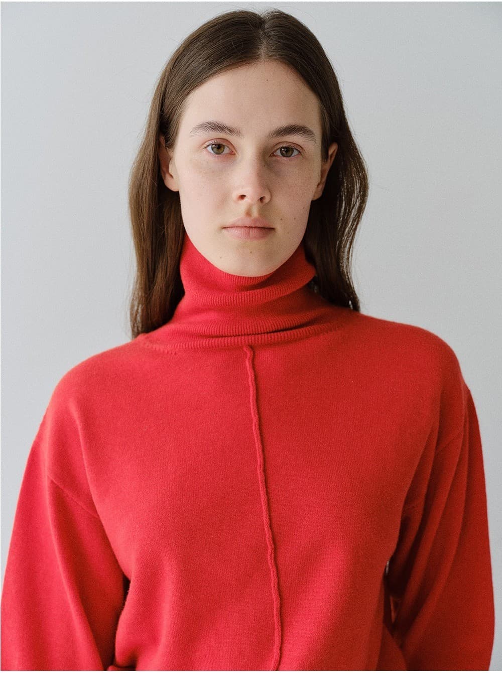 TFW WOOL DOUBLE LAYERD KNIT TOP_RED ORANGE — vue 8