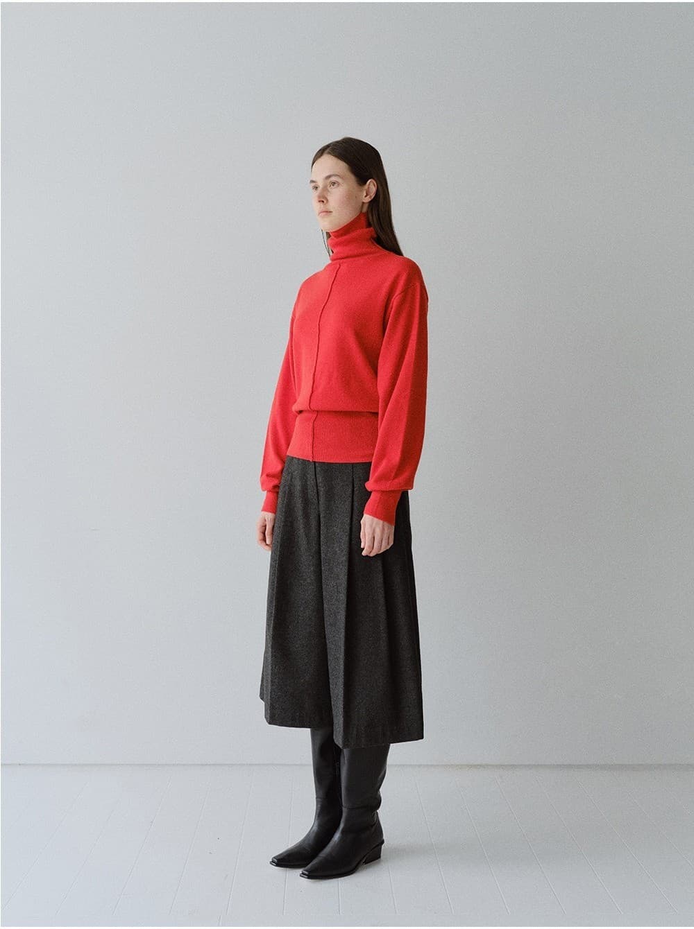 TFW WOOL DOUBLE LAYERD KNIT TOP_RED ORANGE — vue 10