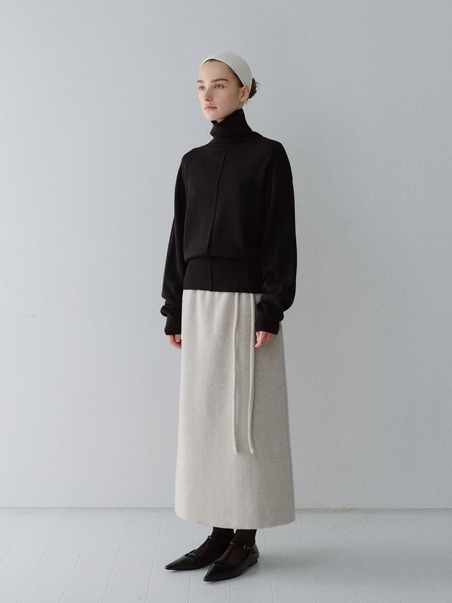 TFW WOOL DOUBLE LAYERD KNIT TOP_BLACK — vue 2