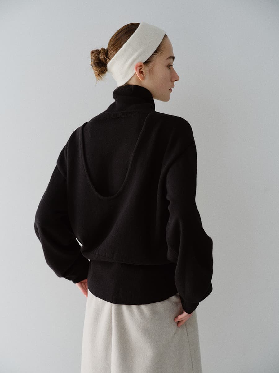 TFW WOOL DOUBLE LAYERD KNIT TOP_BLACK — vue 3