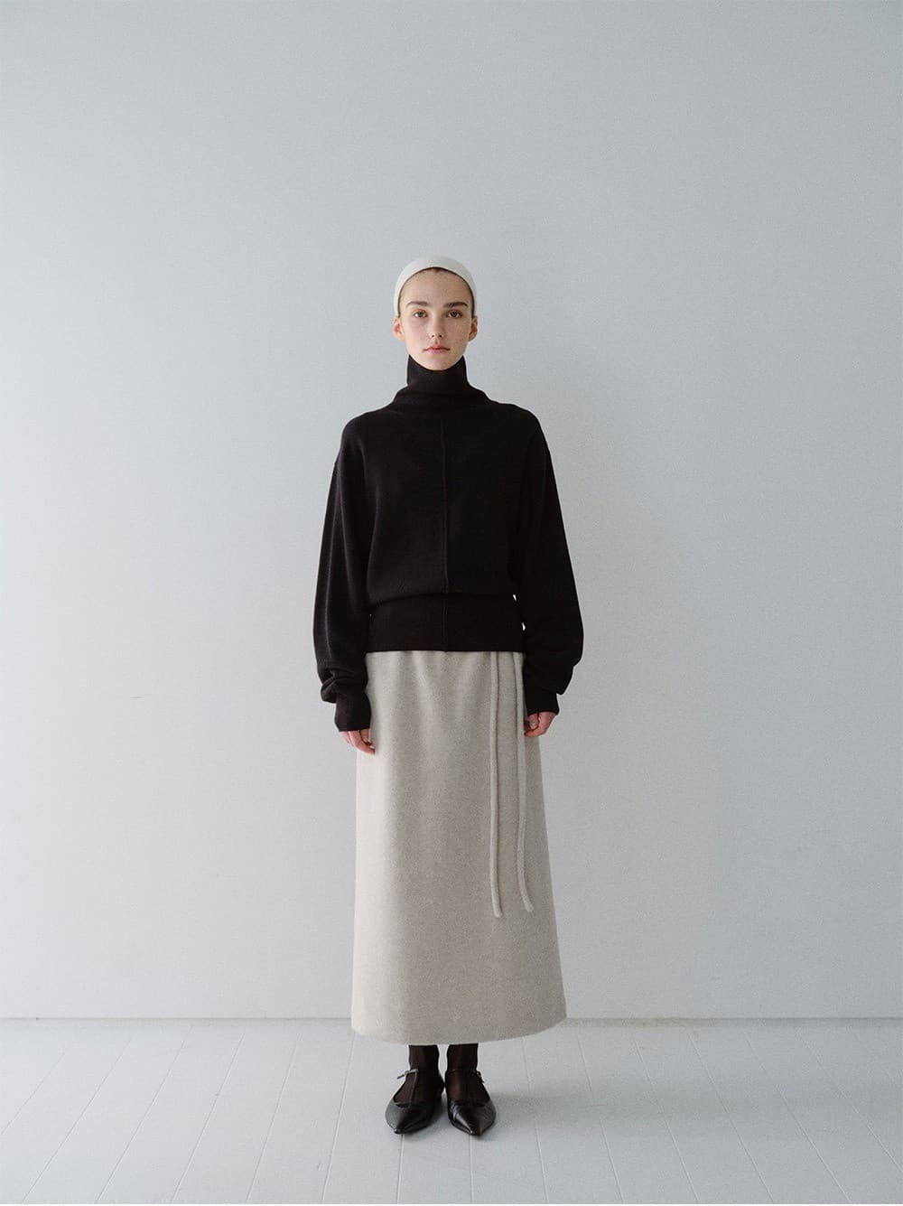 TFW WOOL DOUBLE LAYERD KNIT TOP_BLACK — vue 5