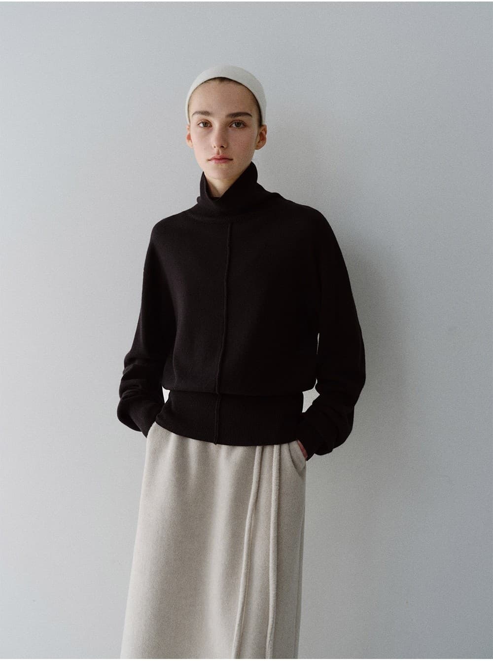 TFW WOOL DOUBLE LAYERD KNIT TOP_BLACK — vue 6