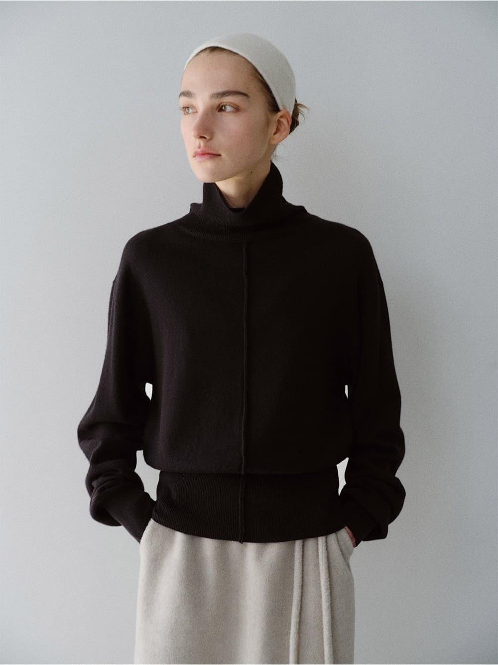 TFW WOOL DOUBLE LAYERD KNIT TOP_BLACK — vue 7