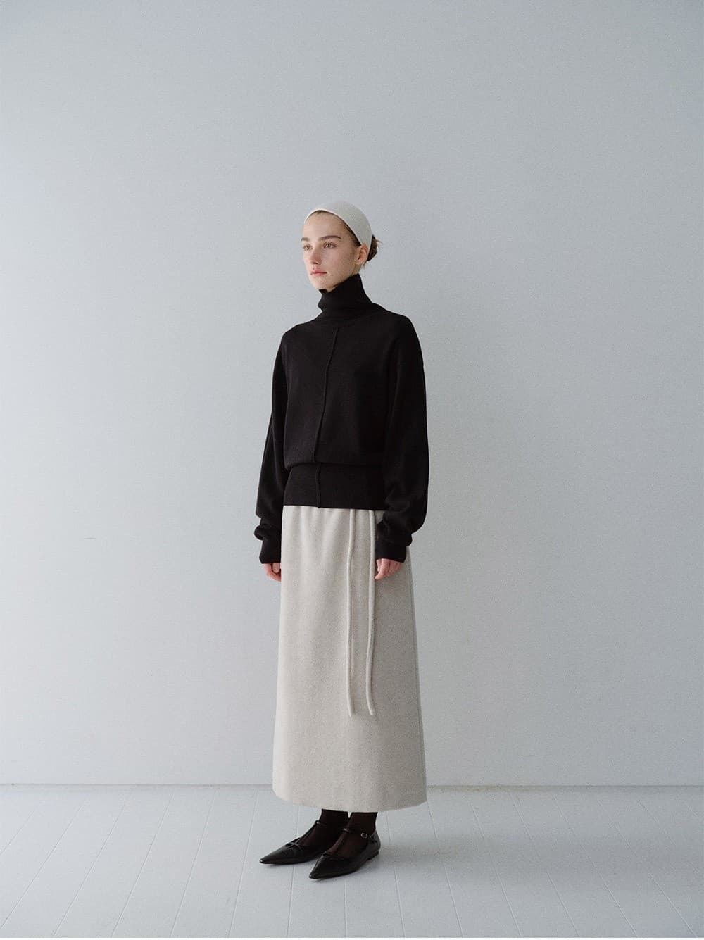 TFW WOOL DOUBLE LAYERD KNIT TOP_BLACK — vue 8
