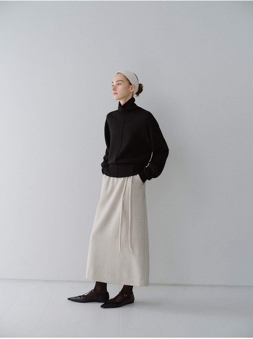 TFW WOOL DOUBLE LAYERD KNIT TOP_BLACK — vue 9