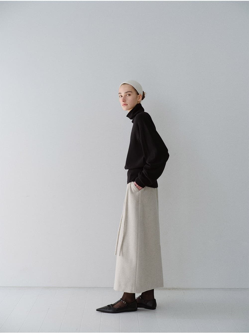 TFW WOOL DOUBLE LAYERD KNIT TOP_BLACK — vue 11