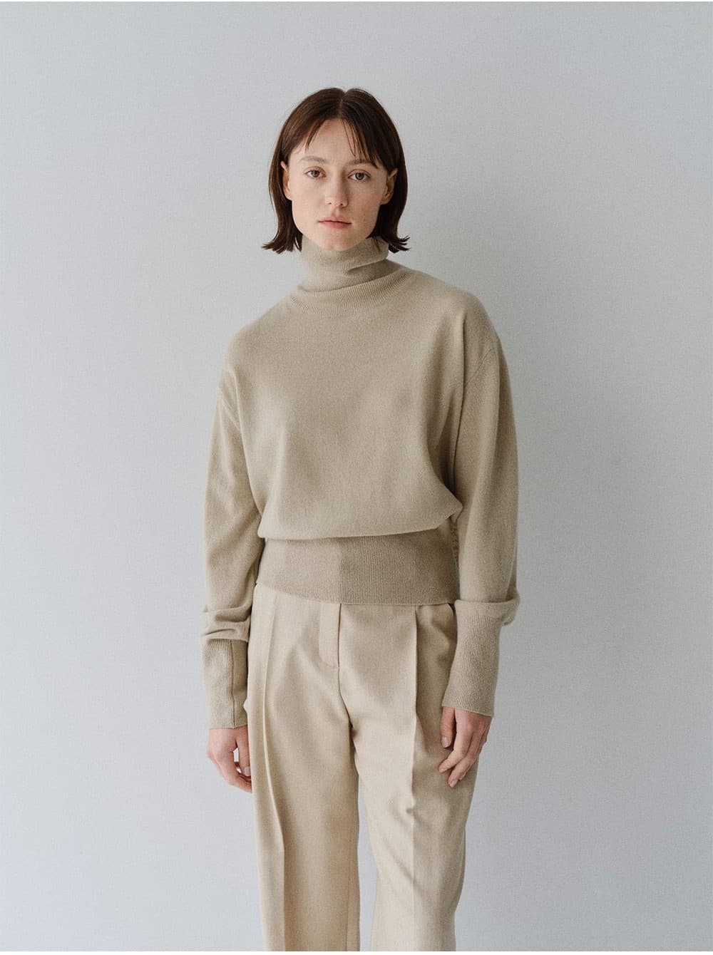 TFW MERINO WOOL TIE TURTLENECK KNIT TOP_BEIGE — vue 6