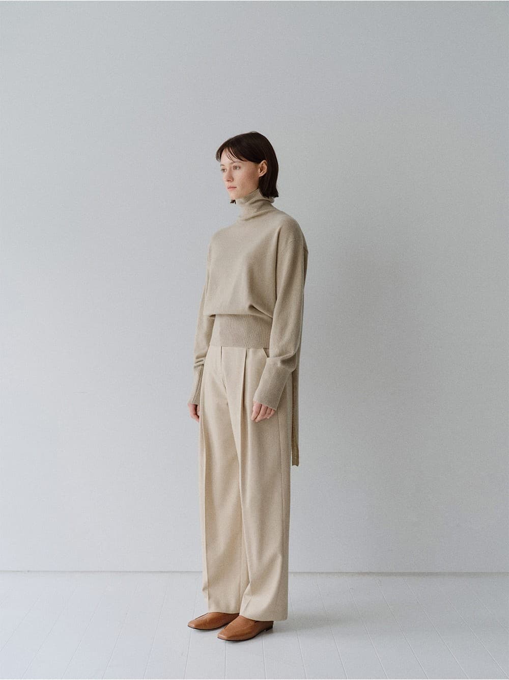 TFW MERINO WOOL TIE TURTLENECK KNIT TOP_BEIGE — vue 8