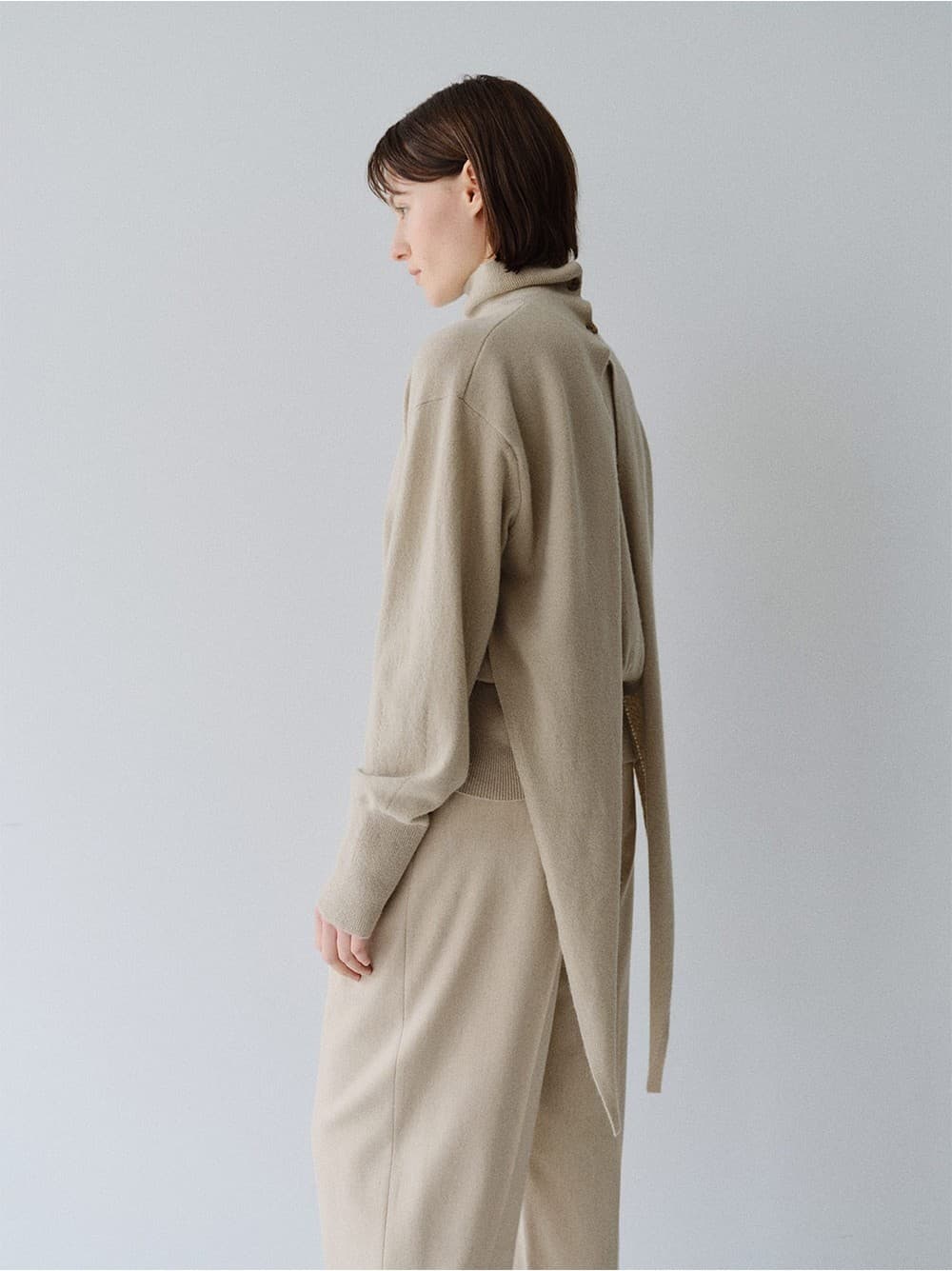 TFW MERINO WOOL TIE TURTLENECK KNIT TOP_BEIGE — vue 10