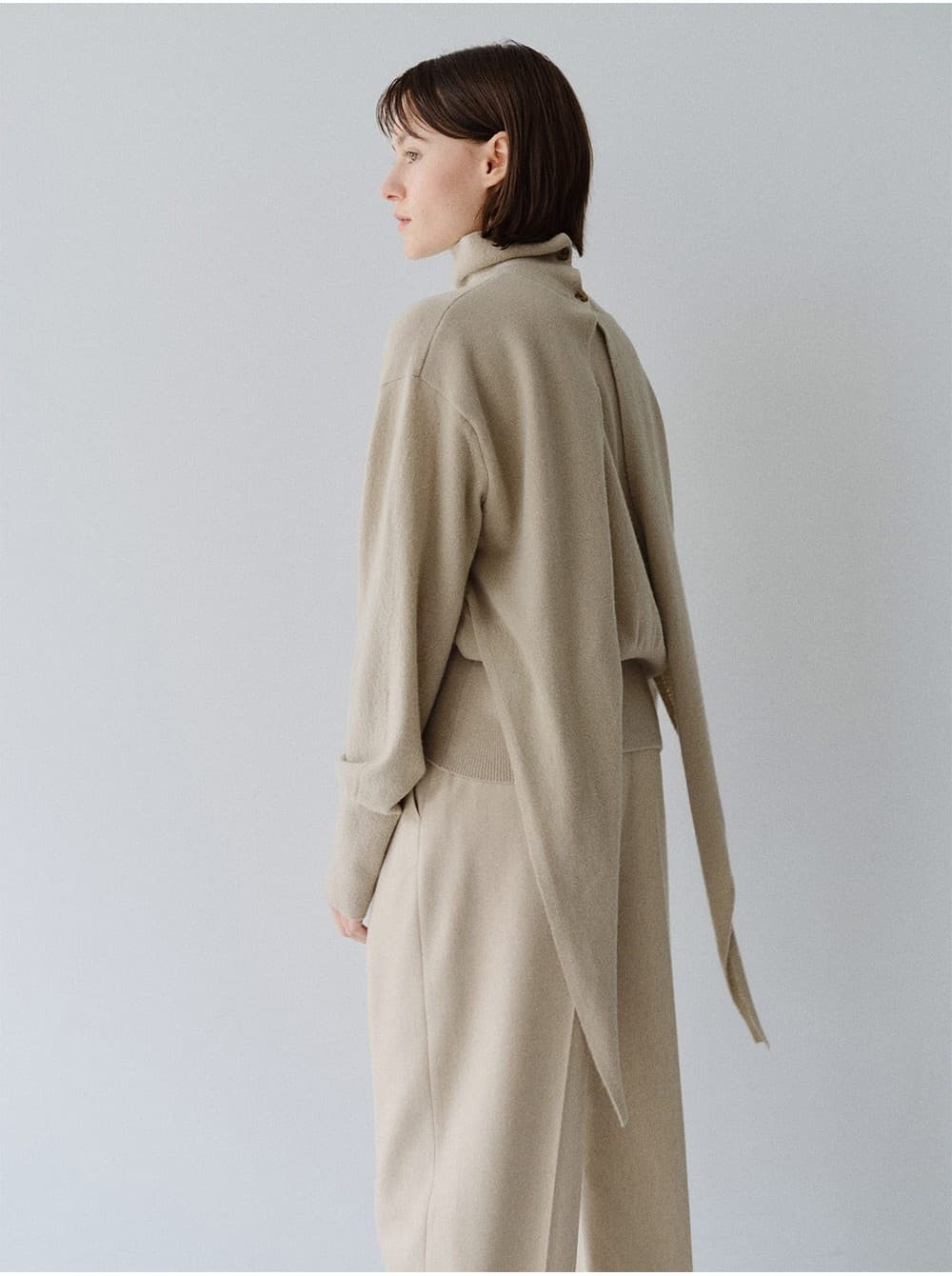 TFW MERINO WOOL TIE TURTLENECK KNIT TOP_BEIGE — vue 11