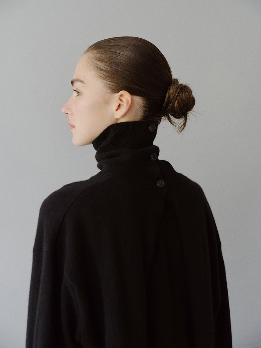 TFW MERINO WOOL TIE TURTLENECK KNIT TOP_BLACK — vue 4